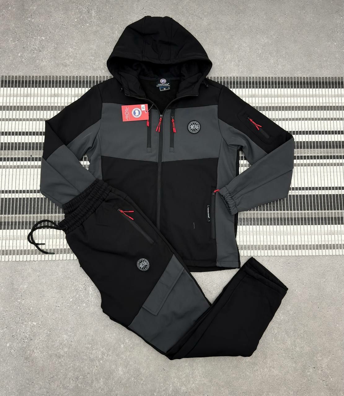 Canada Goose Tech Fleece Tracksuit – Black/Grey – Lankz Resells