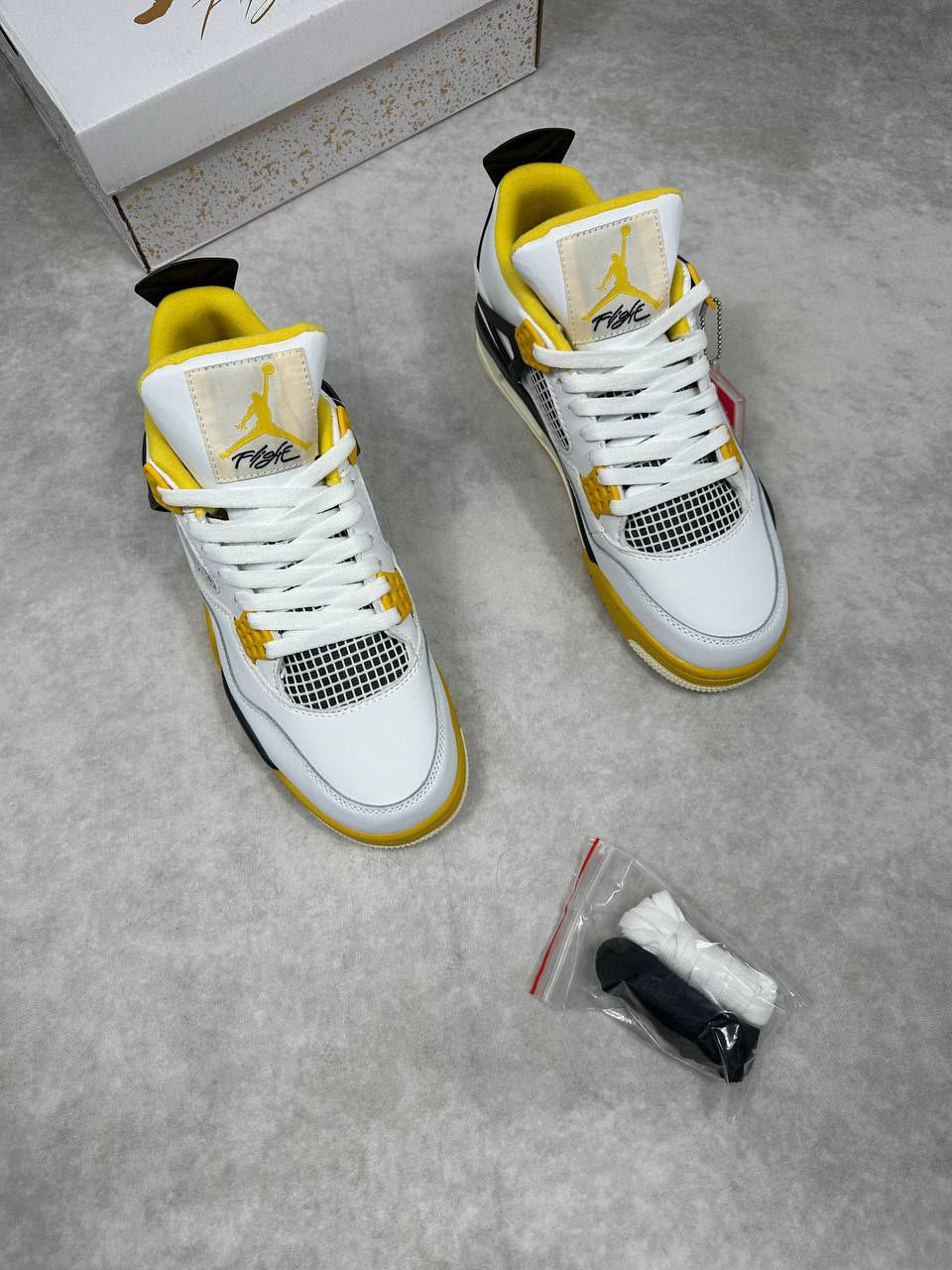 Air Jordan 4 Retro ‘Vivid Sulfur’ – White/Coconut Milk/Yellow